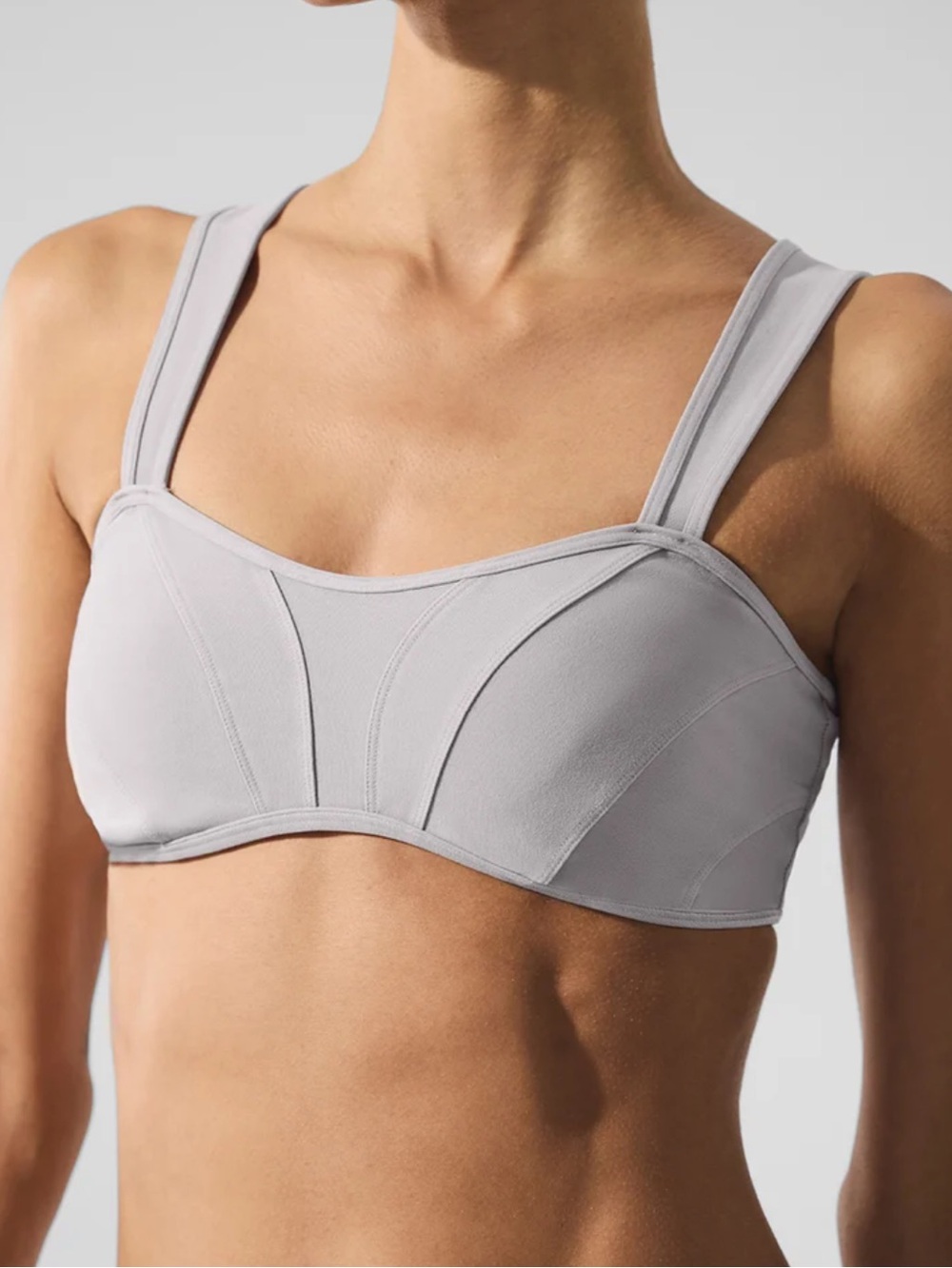 ALO Yoga Alosoft Sunray Bra size small gray wash